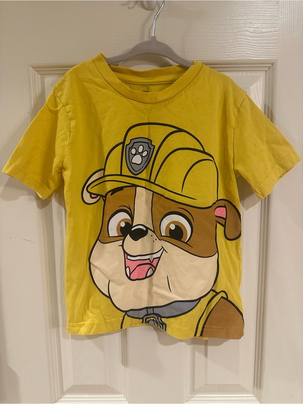 Paw Patrol Yellow Short Sleeve Tee with Rubble Graphic